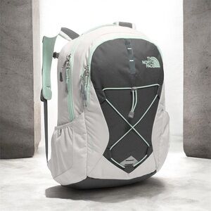 The North Face Jester Backpack in Lunar Ice Grey & Subtle Green